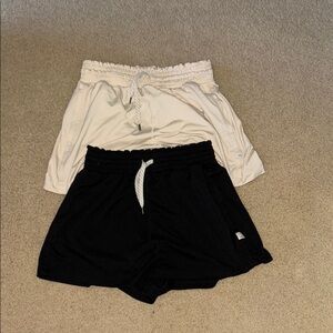Black and White Vuori Athletic Shorts Set